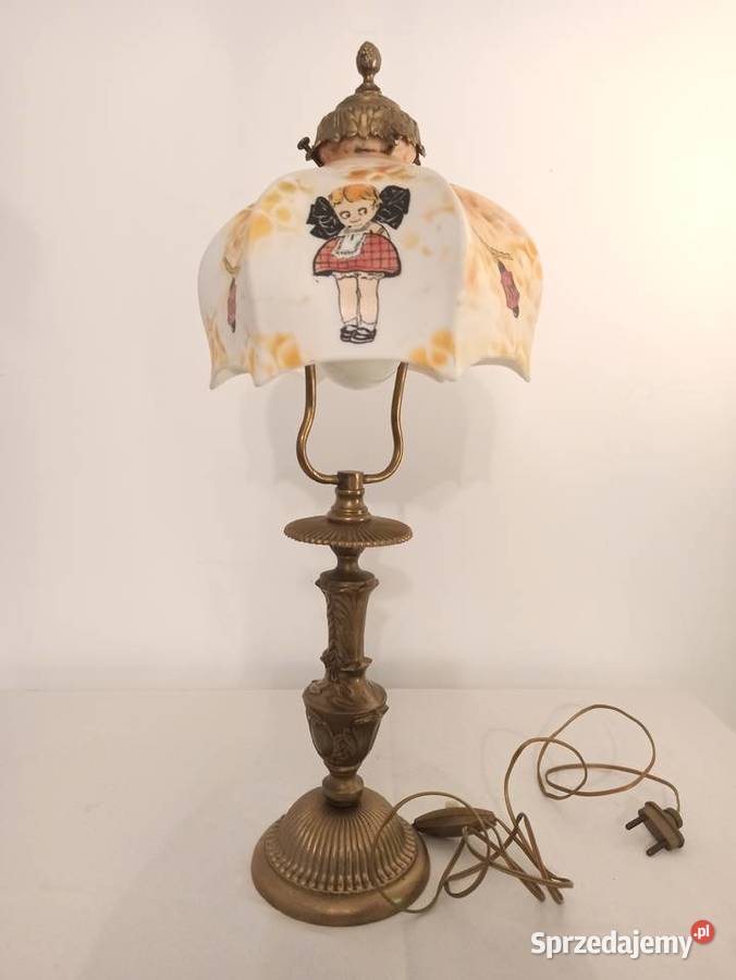 Stylowa lampa stojąca brąz lampka Budzyń