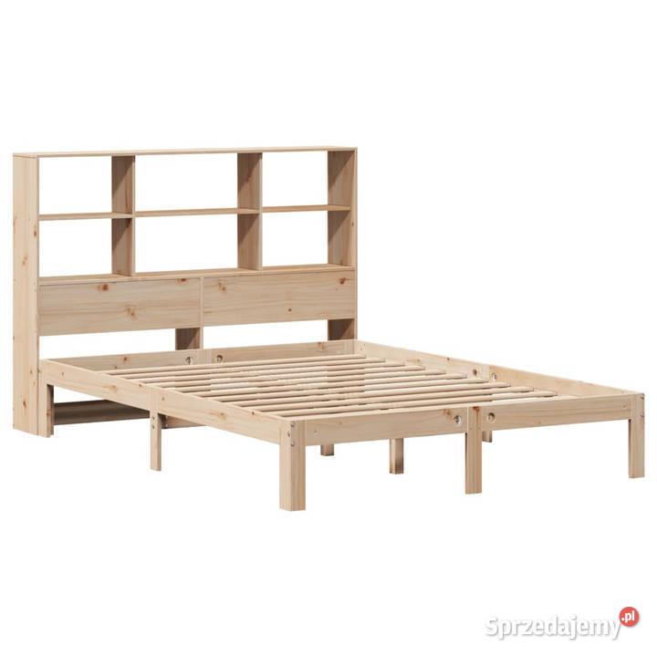 Łóżko z regałem bez materaca sosnowe 120x200