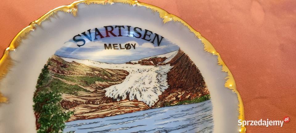Talerz kolekcjonerski porcelana Norwegia Fiordy Wrocław