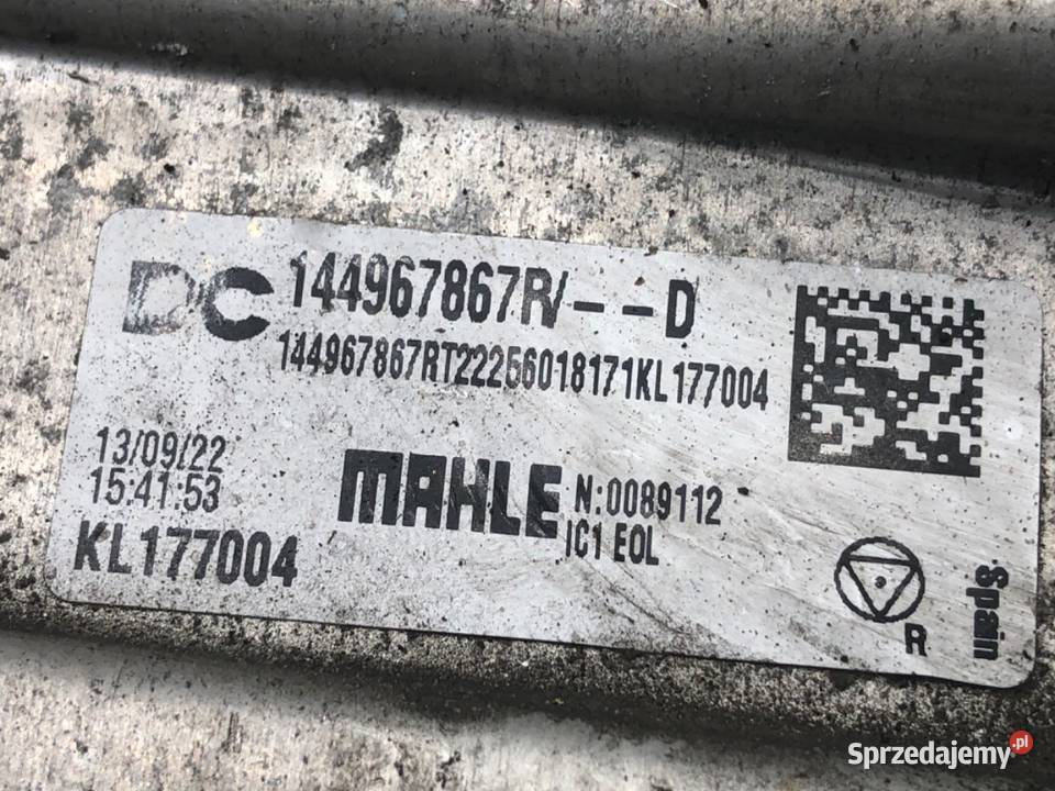 INTERCOOLER RENAULT EXPRESS 144967867R 15 95 sprzedam