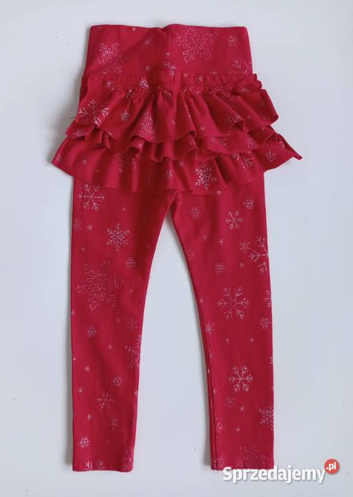 Legginsy Świąteczne Boże Narodzenie z falbanką dziewczynka