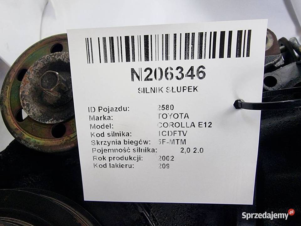 SILNIK SŁUPEK TOYOTA COROLLA E12 kujawsko-pomorskie Lipno