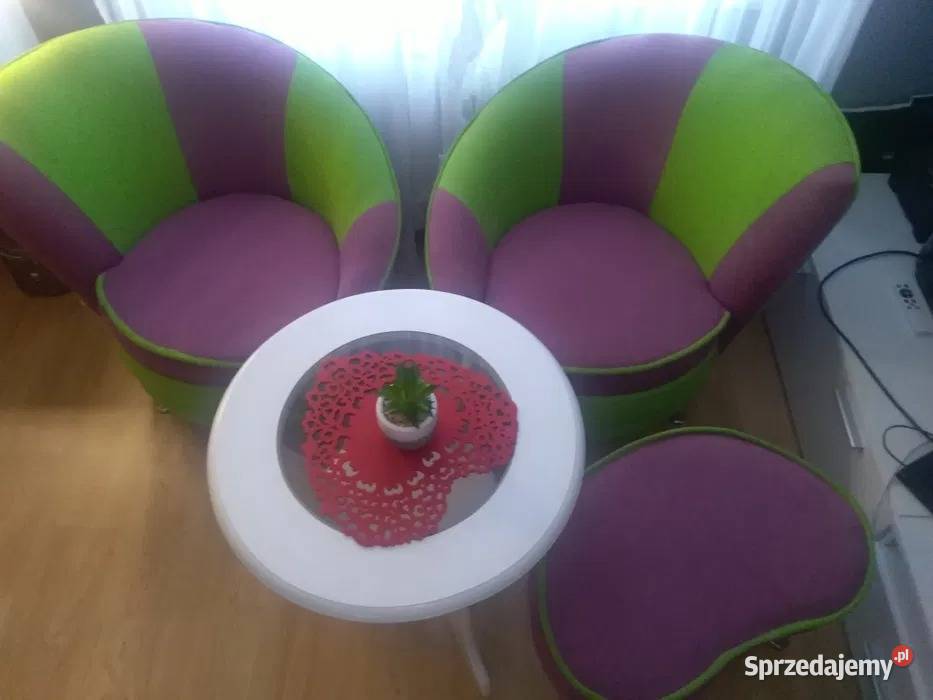 Komplet 2 fotele pufa DOWÓZ Kielce