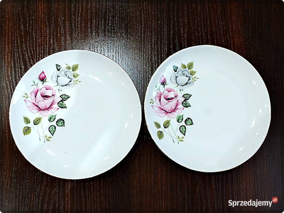 Talerz Talerze Lubiana 19 Motyw Róża i Złoty Żary