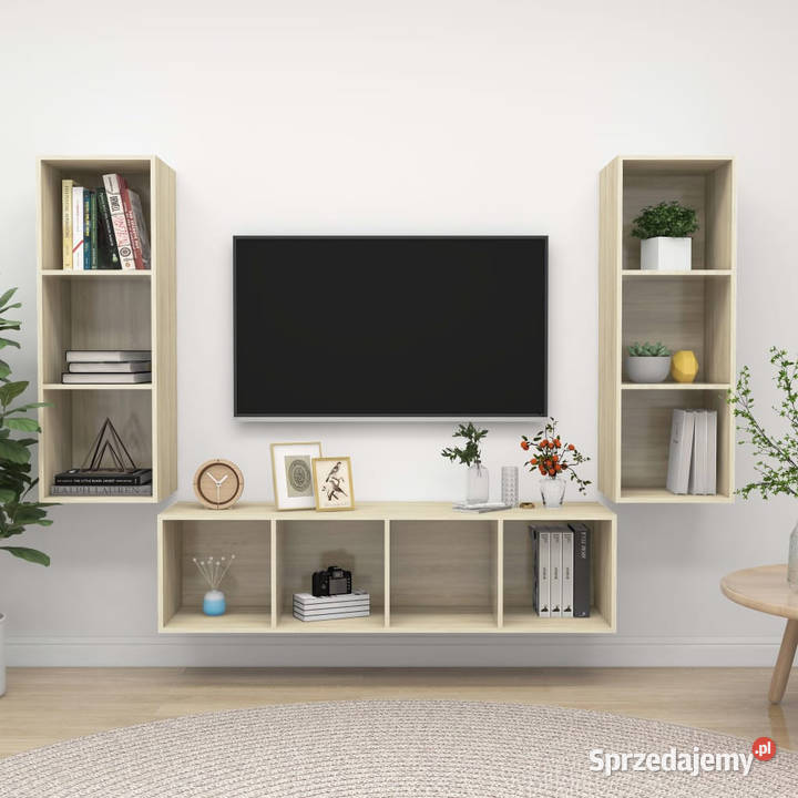 3cz zestaw szafek TV dąb sonoma materiał Warszawa sprzedam