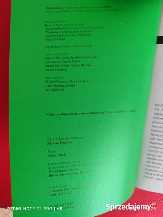 Teksty Drugie 6 54 1998 IBL PAN miękka Katowice