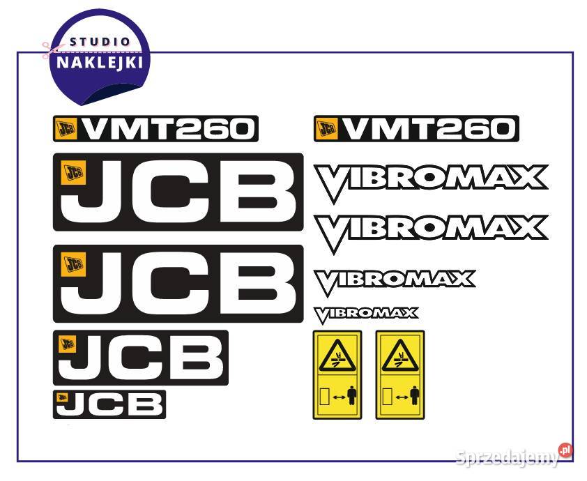 Naklejki Zestaw na Walec drogowy JCB VMT260 Świebodzin