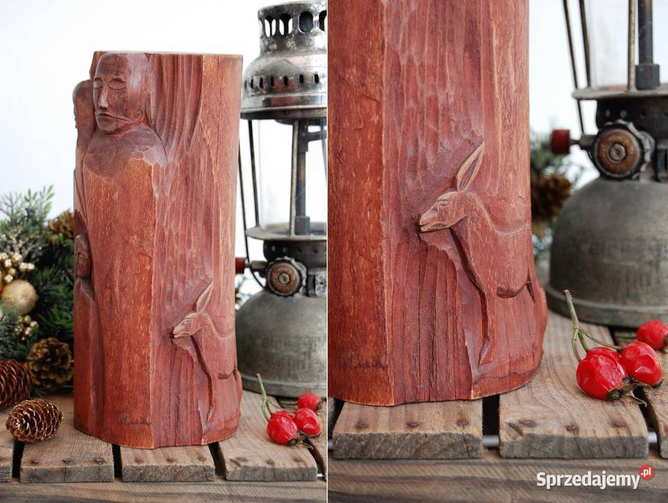 Święta Rodzina rzeźba drewno rękodzieło lata 90 Lublin