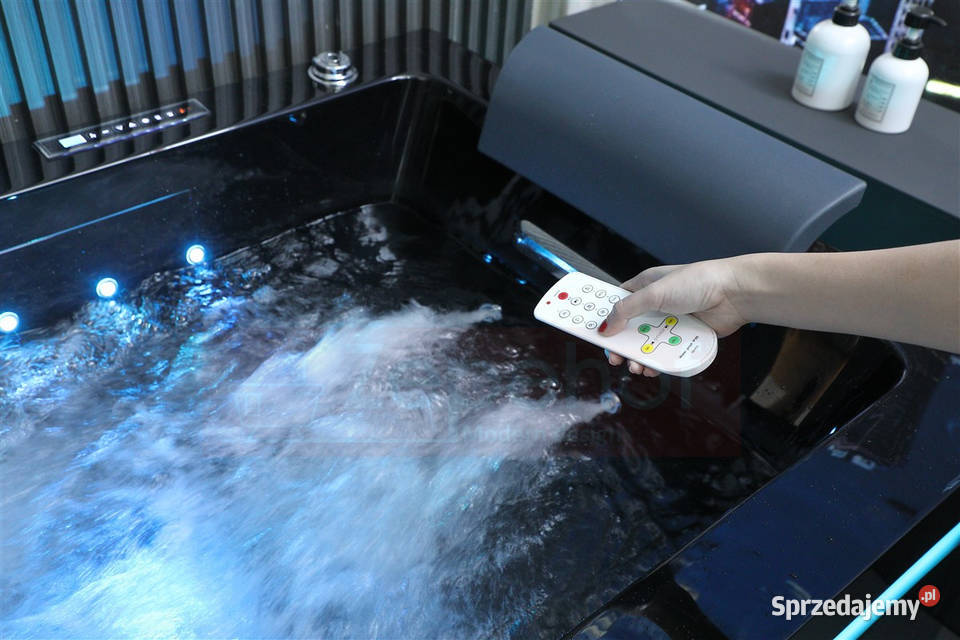 Czarna wanna z hydromasażem EBBXD871 prostokątna Wanny Grabówka