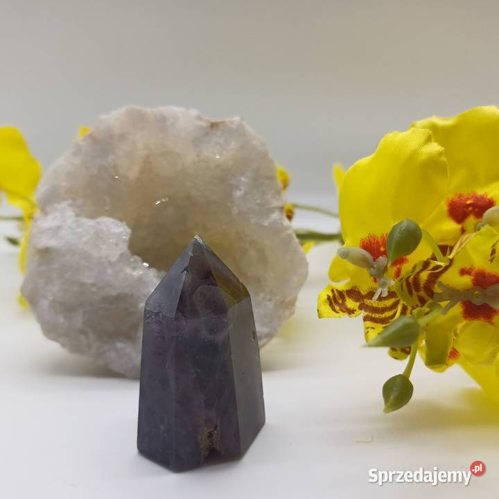 Kolekcja naturalny Ametyst szewron stożek 44mm Olsztyn