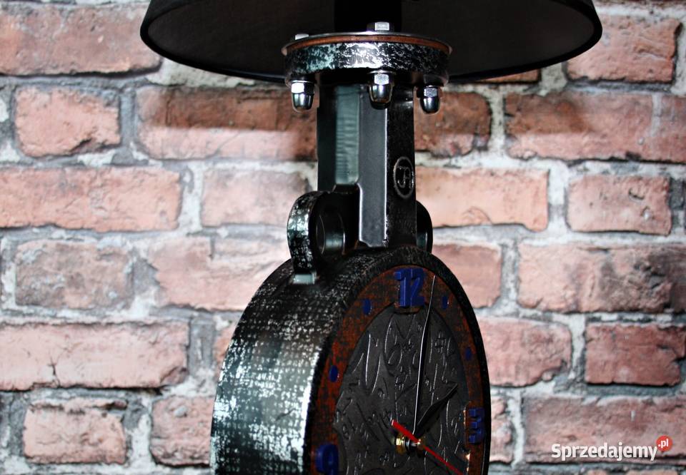 Lampa z zegarem Industrial Loft Patyna Lampy stołowe i nocne Dębica sprzedam