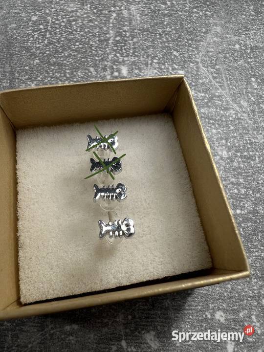 Kolczyki srebrne szkielet ryby szkielety ryb Kolczyki podkarpackie