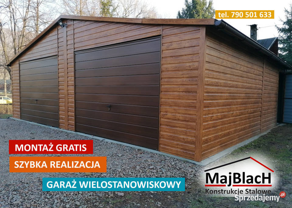 Drewnopodobny GARAŻ BLASZANY Blaszak Garaże Kutno