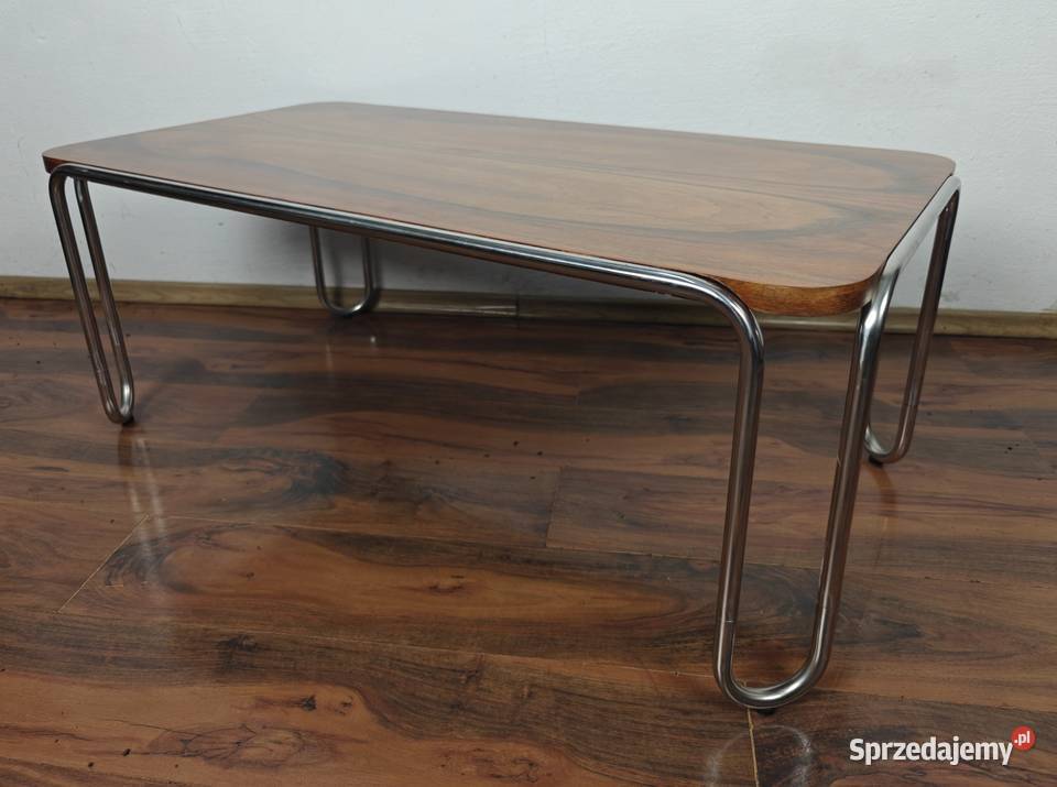 Ława w stylu Bauhaus w orzechu lakierowana Warszawa