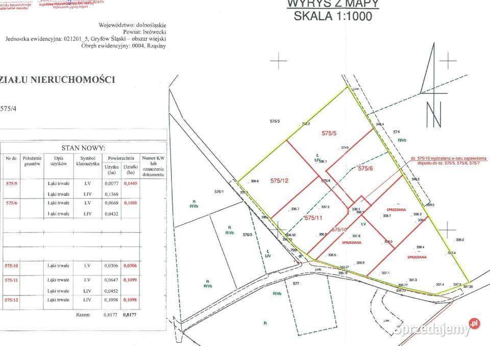 Działka budowlana Rząsiny gm Gryfów Śląski prąd