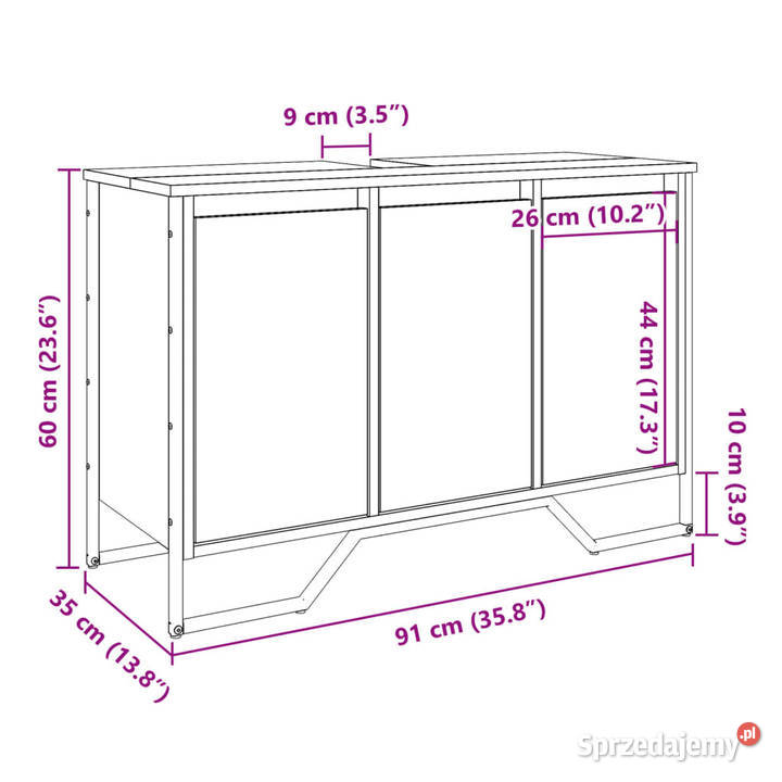Szafka pod umywalkę dąb sonoma 91x35x60 WM848660 Warszawa sprzedam