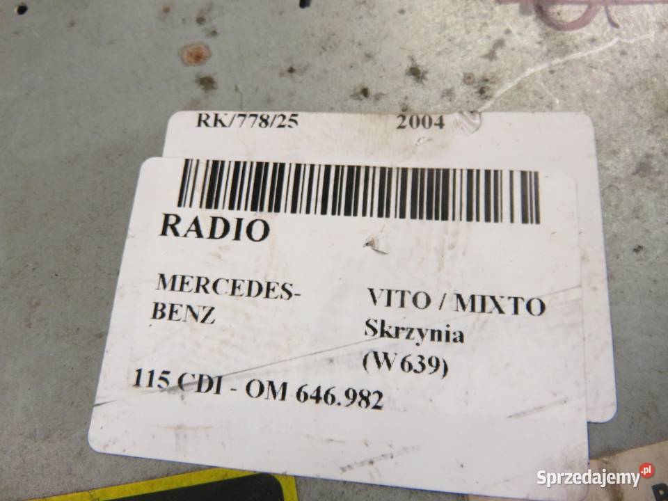 RADIO MERCEDESBENZ VITO 639 2038275242