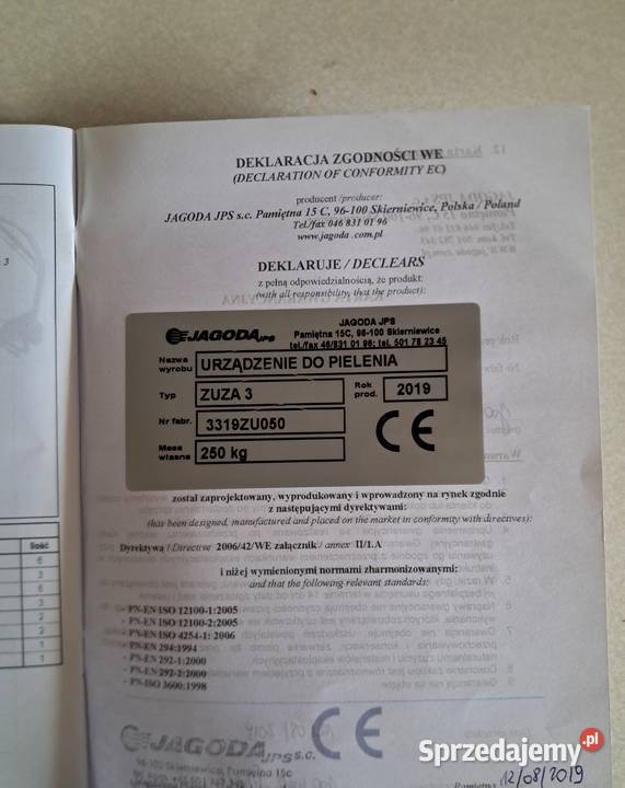 Pielnik ZUZA 3 Jagoda nieuszkodzony Huta Nowa