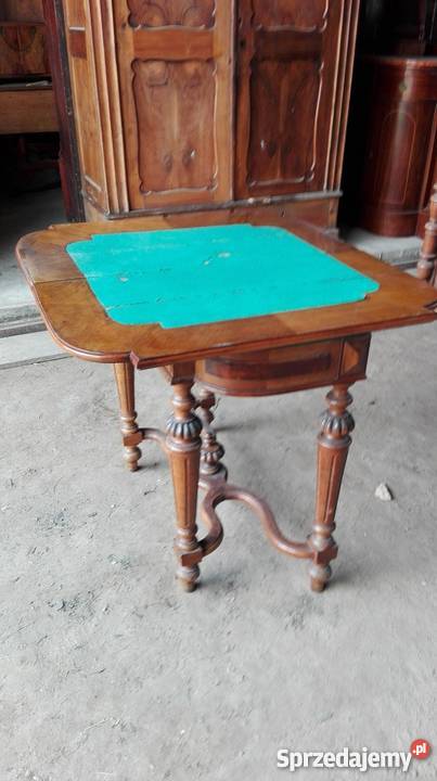 Karciakstolik konsolowy eklektyczny orzech antyk