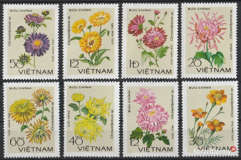 WIETNAM KWIATY CZYSTE Filatelistyka
