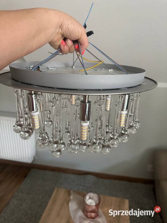 Lampa sufitowa szklo krysztal Lasowice Wielkie