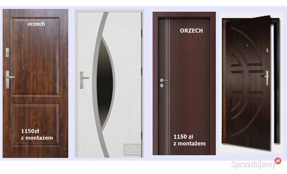 Drzwi z montażem zewnętrzne wejściowe ręki Sosnowiec