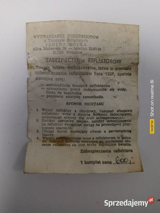 Ramki na reflektory Fiat 126p Maluch nowe Pozostałe sprzedam