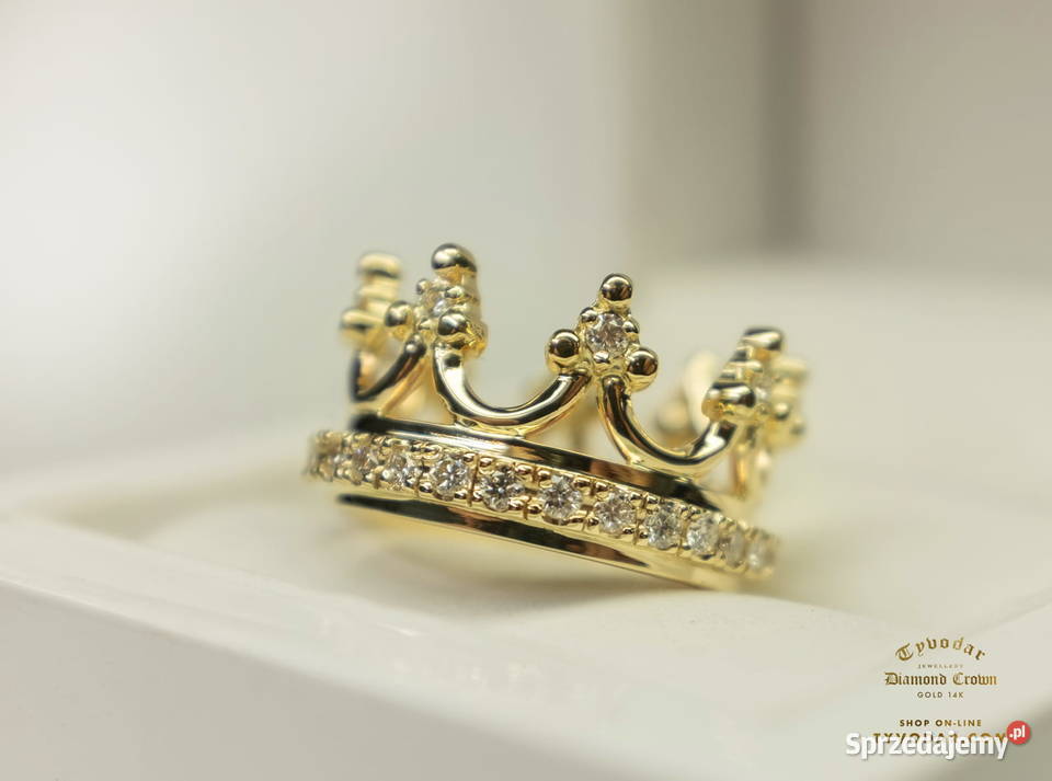 ZŁOTA KORONA WYSADZANA DIAMENTAMI ZŁOTO 585 Warszawa