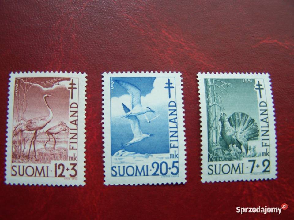 Finlandia 1951 MNH Mi 39698 Fauna Ptaki Gruźlica Kolekcje śląskie sprzedam