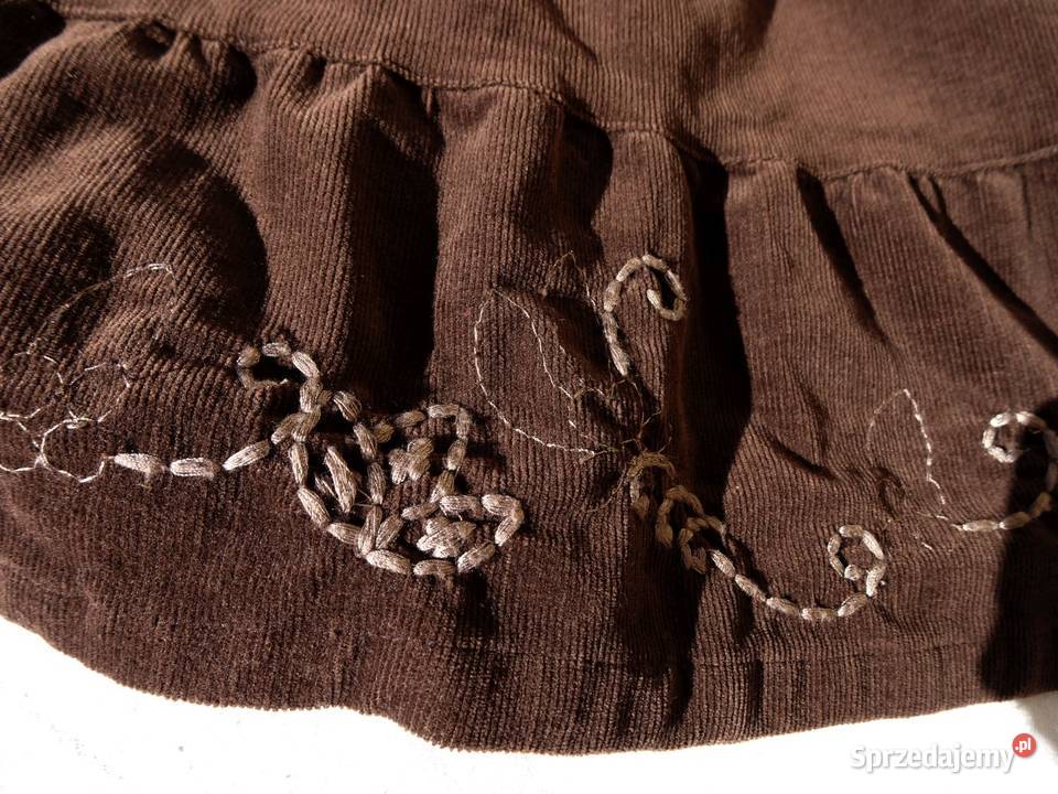 Sztruksowa spódnica Falbany Haft 38 40 Spódnice i sukienki małopolskie Nowy Sącz sprzedam