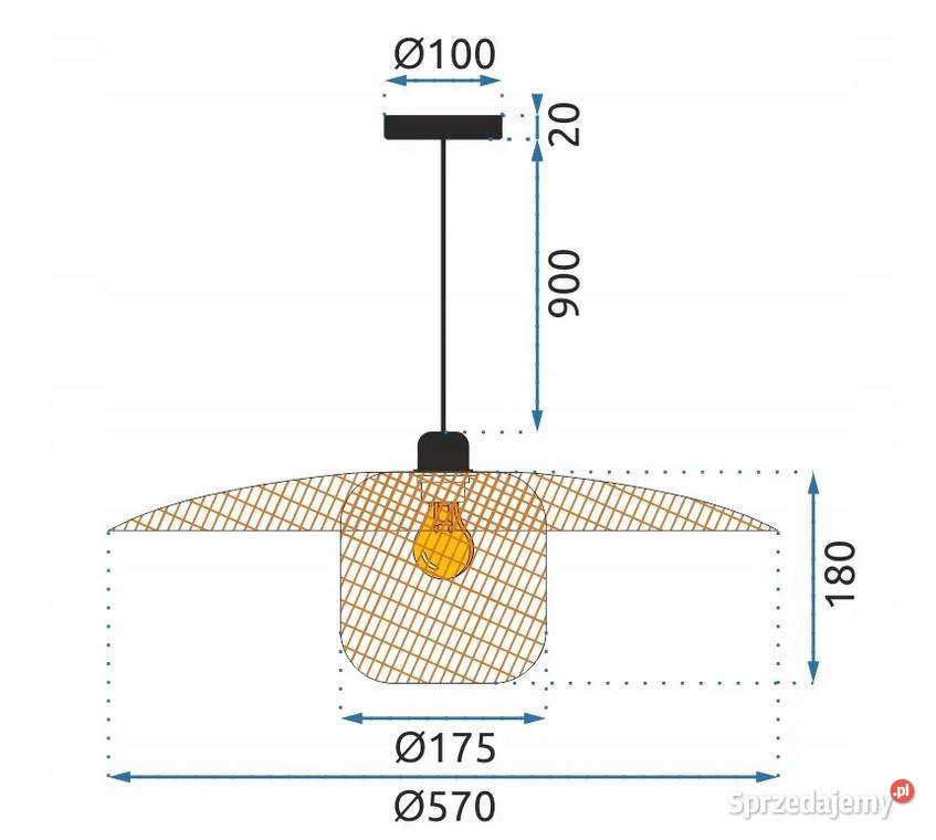 LAMPA WISZĄCA NATURALNA OKRĄGŁA BAMBUSOWA Oświetlenie Choroszcz sprzedam