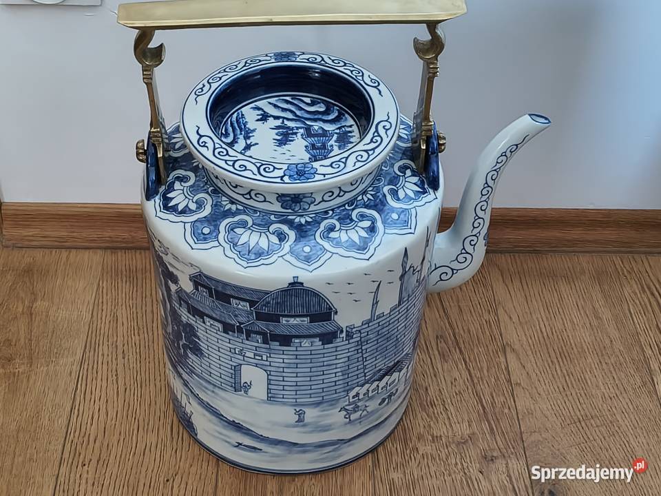 Dzban dekoracyjny porcelit wypalany szkliwiony Szczecin