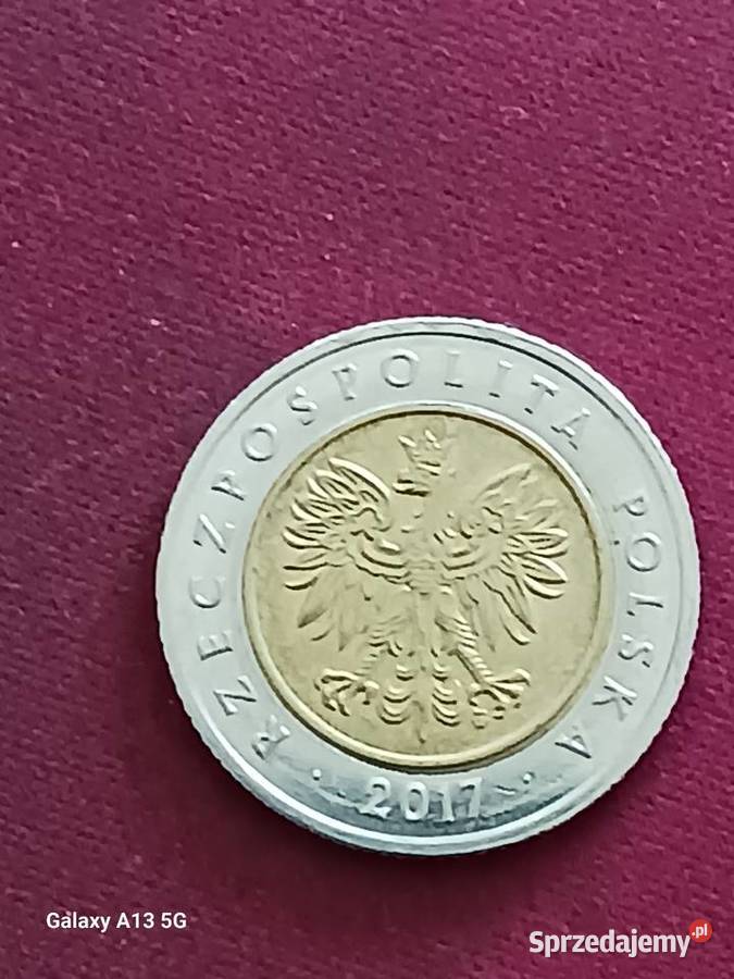 5 Złotych 2017 r Destrukt mennicy Numizmatyka wielkopolskie Konin
