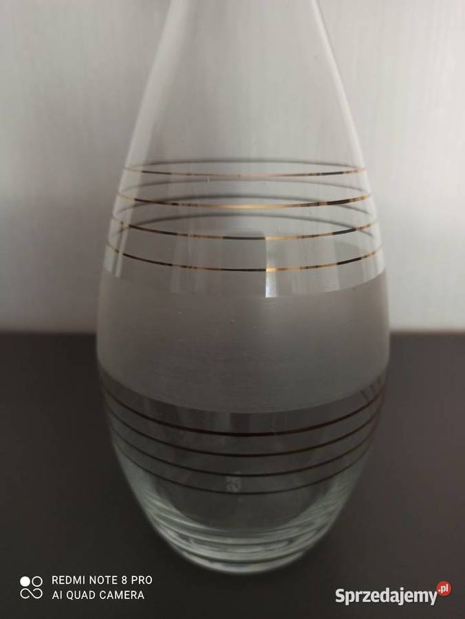 Karafka szklana szkło Hortensja Warpechy Stare