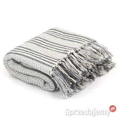 vidaXL Bawełniana narzuta w paski 125 x 150 Warszawa sprzedam