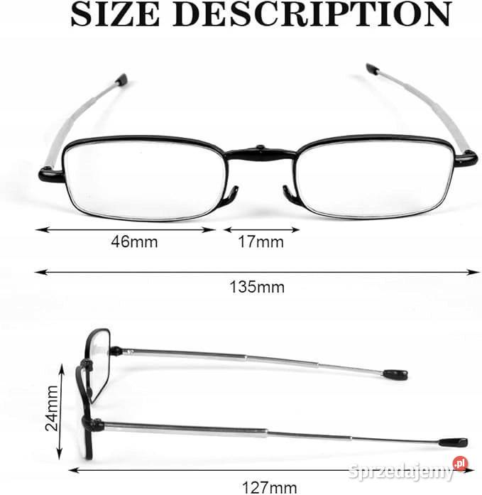 Składane okulary do czytania z etui małe do osobowe Sosnowiec