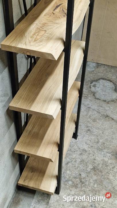 Regał NA WYMIAR na książki DĘBOWY oflis loft Bartoszyce