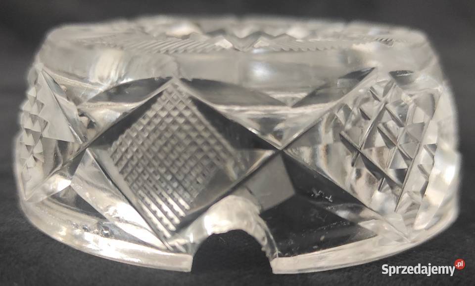 Mała popielniczka kryształowa kryształ szkło PRL Warszawa