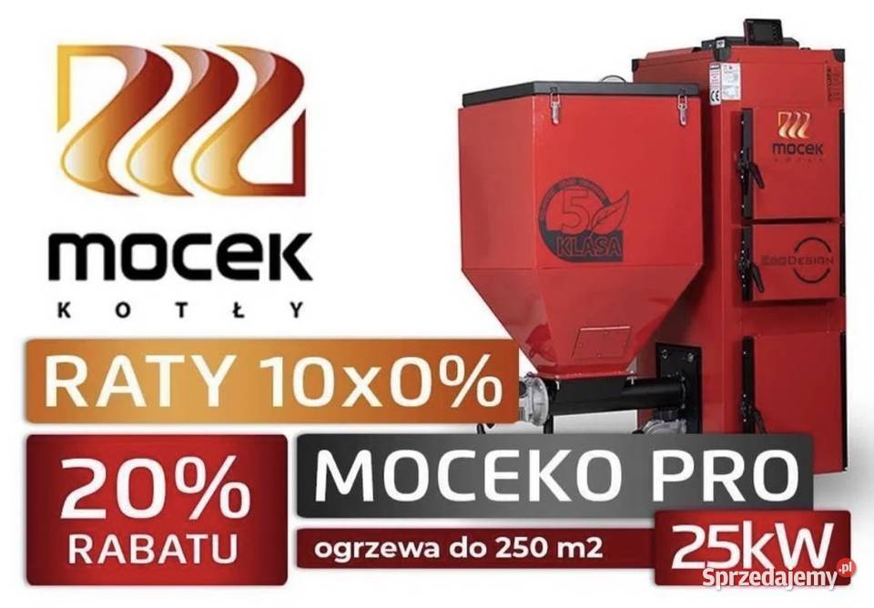 Kocioł Mocek PRO kotły 25kW 5 Klasa piec Pleszew sprzedam