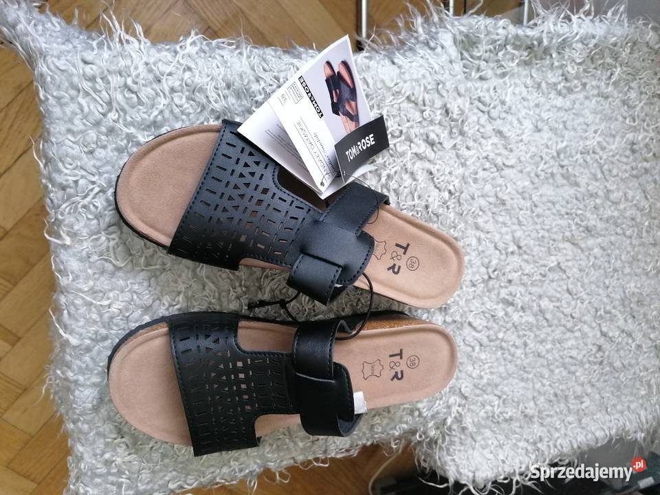 NOWE CZARNE SANDAŁY DAMSKIE TOMROSE R38 inna Łódź