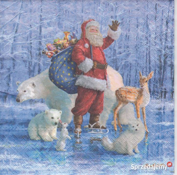 Dekupaż serwetki Boże Narodzenie Święta Mikołaj Skarżysko-Kamienna sprzedam
