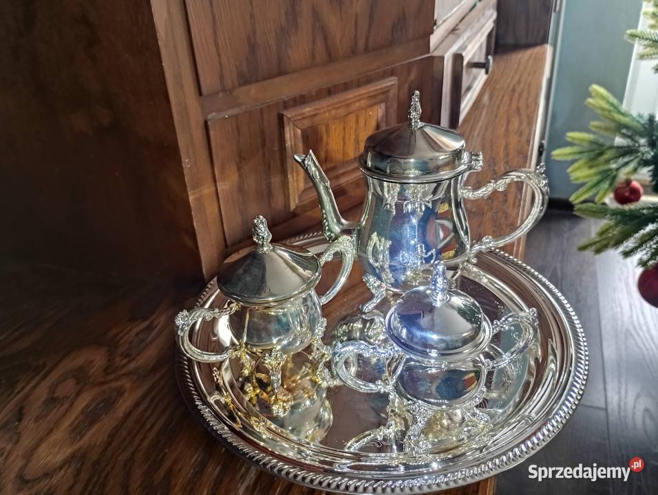 Posrebrzany mini zestaw do kawy herbaty Biłgoraj