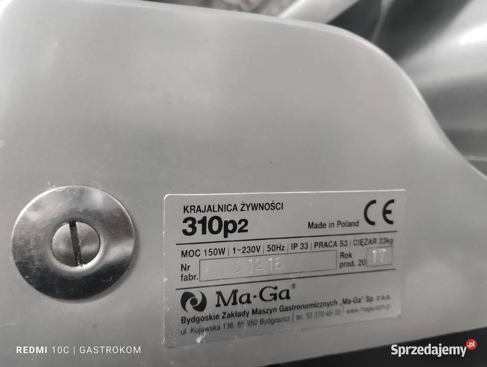 Krajalnica do wędlin nóż 250 mm MaGa 310p2 dolnośląskie Wrocław sprzedam