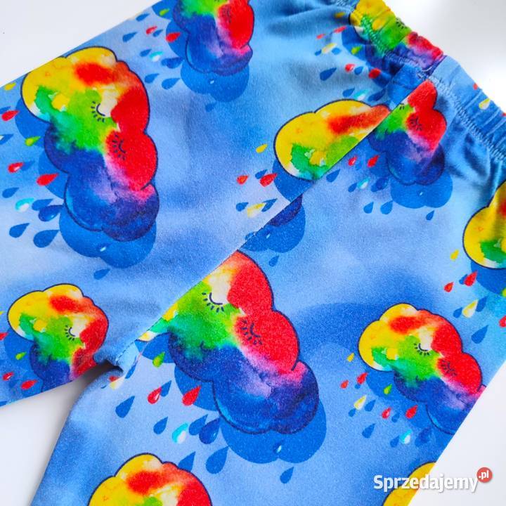 Legginsy w deszczowe chmurki handmade 92