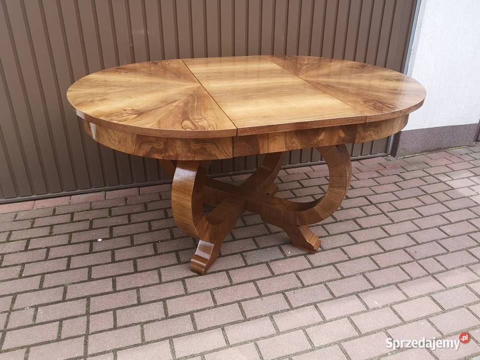 Stół ArtDeco 108 Okrągły Orzech Unikat Antyk Swarzędz