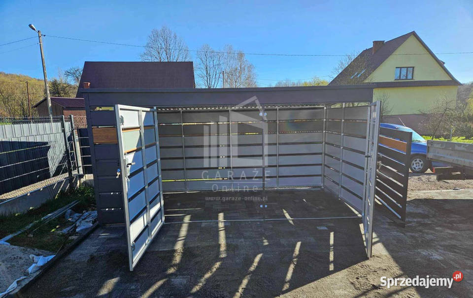 Wiata śmietnikowa 4x21m Antracyt jasny orzech Olsztyn