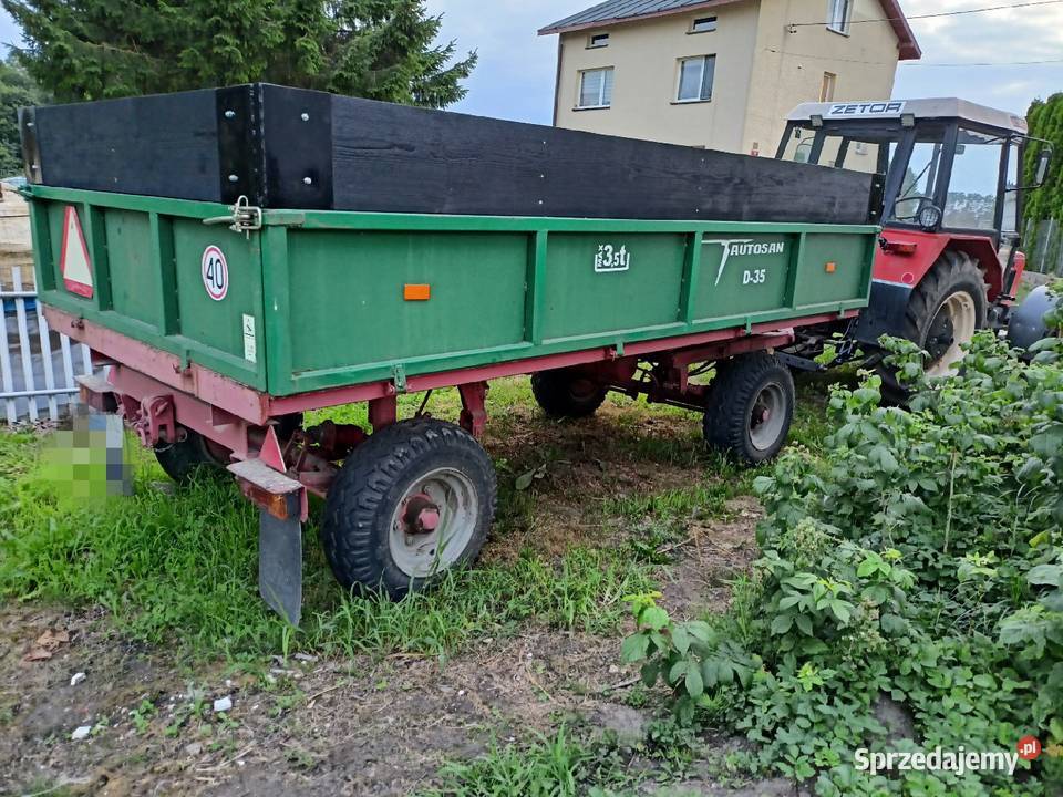 Przyczepa D35 tzw kaczka wywrotka zarejestrowana Lubawa