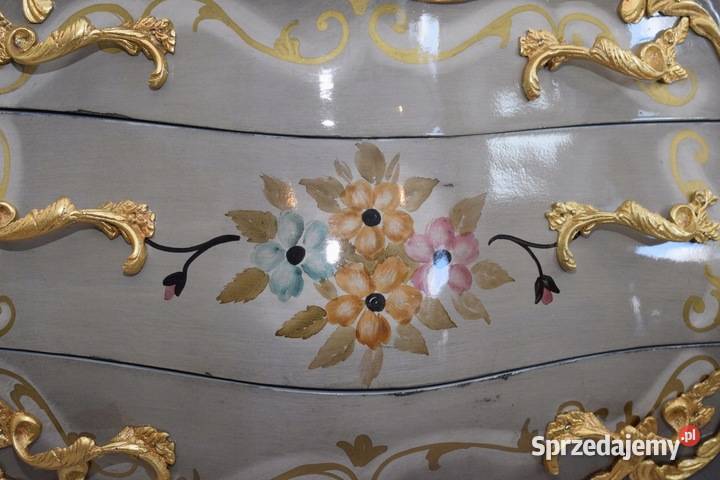 Luksusowa Drewniana Komoda Szafa Szafka Kwiaty