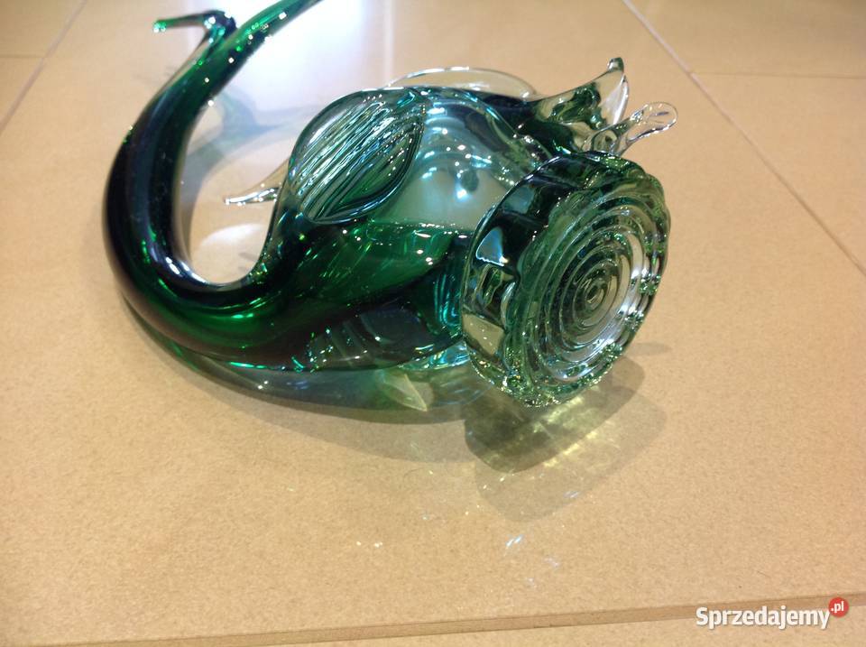Stara Szklana Ryba Zielone Szkło Dekoracja Dekoracje i ozdoby Nowa Sól