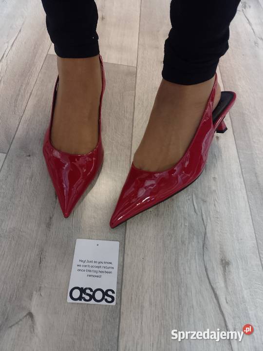 41 ASOS Design Czerwone czółenka z odkrytą piętą małopolskie Kraków